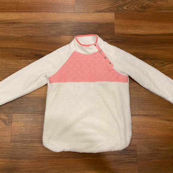 Pink Lily White and Pink Snap Closure Pullover Size Large - Picture 2 of 9